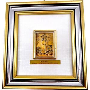 Bondena Torre Campanaria del 1100 Italy wrapped 22kt Gold Leaf Paper - Framed